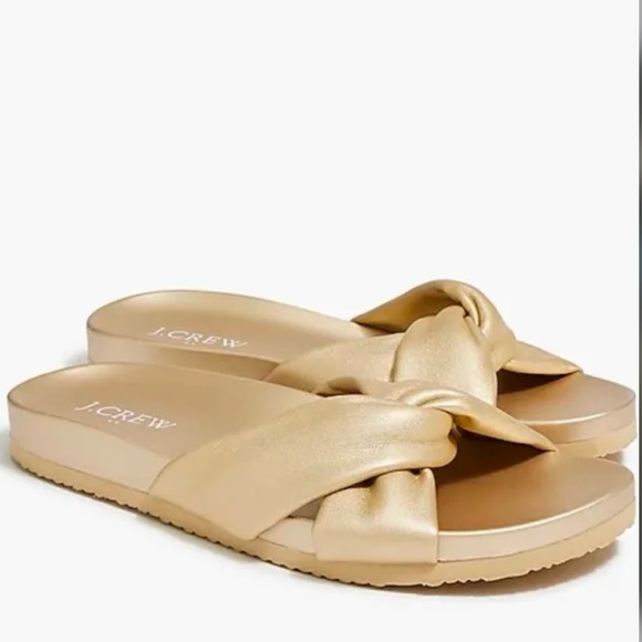 J. Crew Shoes - J Crew Gold slides